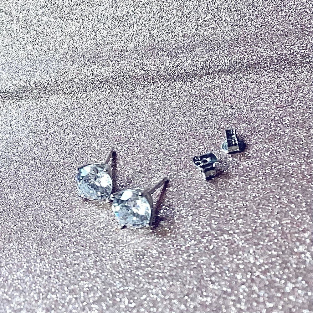 Sterling Silver White Topaz Stud Earring